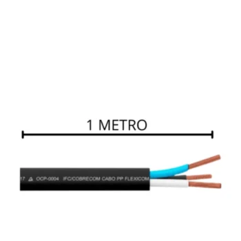 Cabo 3x4mm PP HEPR 0,6/1Kv 90° Fio Elétrico Flexível Por Metro