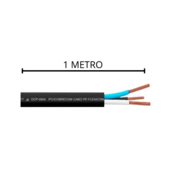 Cabo 3x2,50mm PP 500V Fio Elétrico Flexível Por Metro