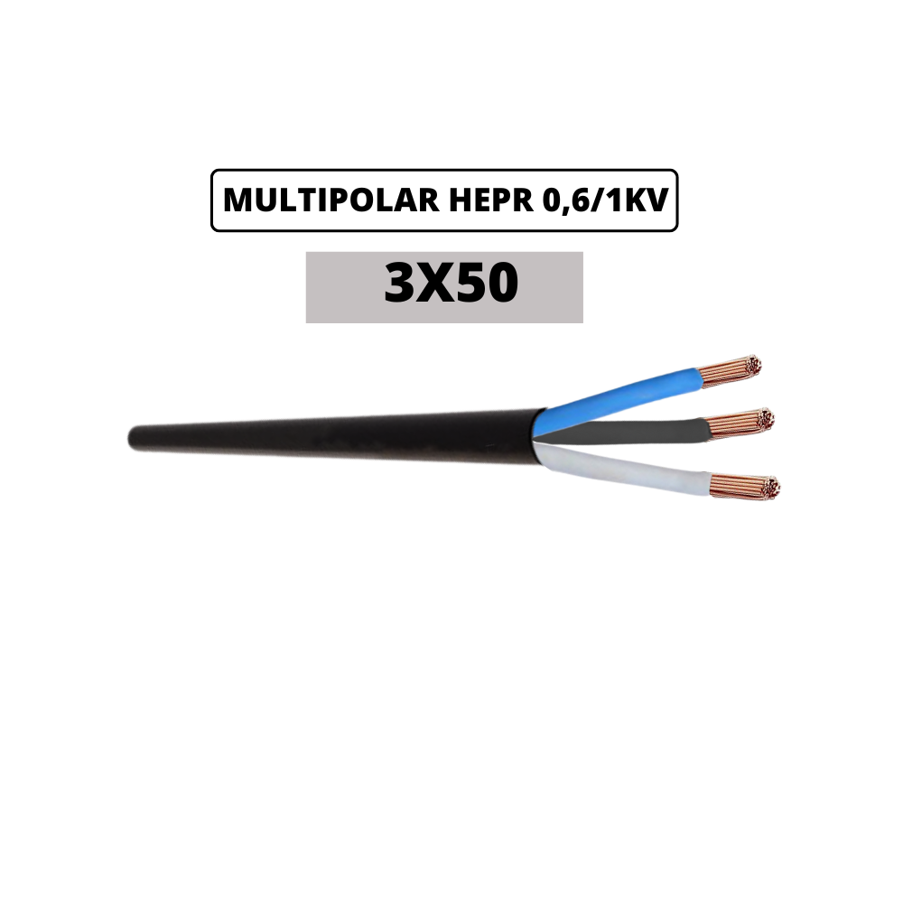 Cabo Multipolar 3x50mm 1Kv Mega Cobre Fios E Cabos El tricos