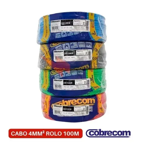 Fio Cabo Elétrico 4mm 750V 100M