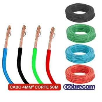 Fio Cabo Elétrico 4mm 750V 50M