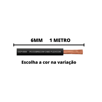 Fio Cabo Elétrico 6mm 750V Por Metro