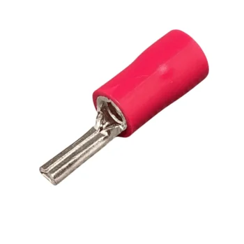 Terminal Pino 10MM Pré Isolado Vermelho - Conexões a Blocos