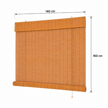 Persiana Rolo Bambu Evolux Bauhaus 140x160 Cedro