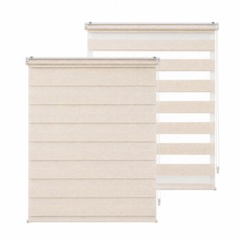 Zebra Persiana Rolo Dupla 100x160 Bege Linho